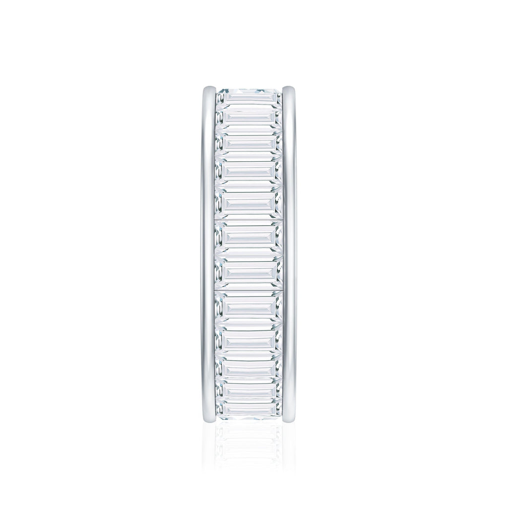 3.66 Carat Baguette Cut Moissanite Wedding Band Channel Setting