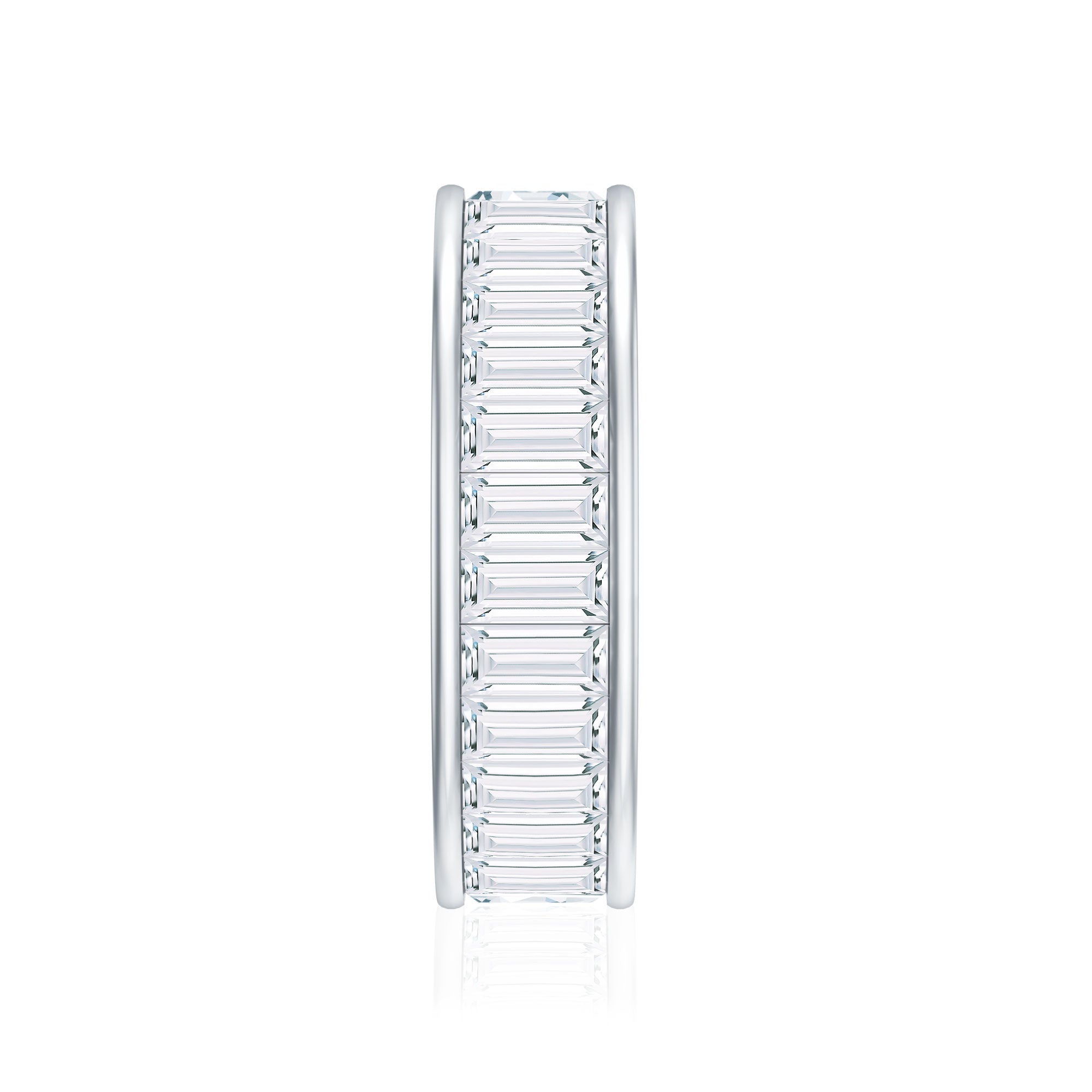 3.66 Carat Baguette Cut Moissanite Wedding Band Channel Setting