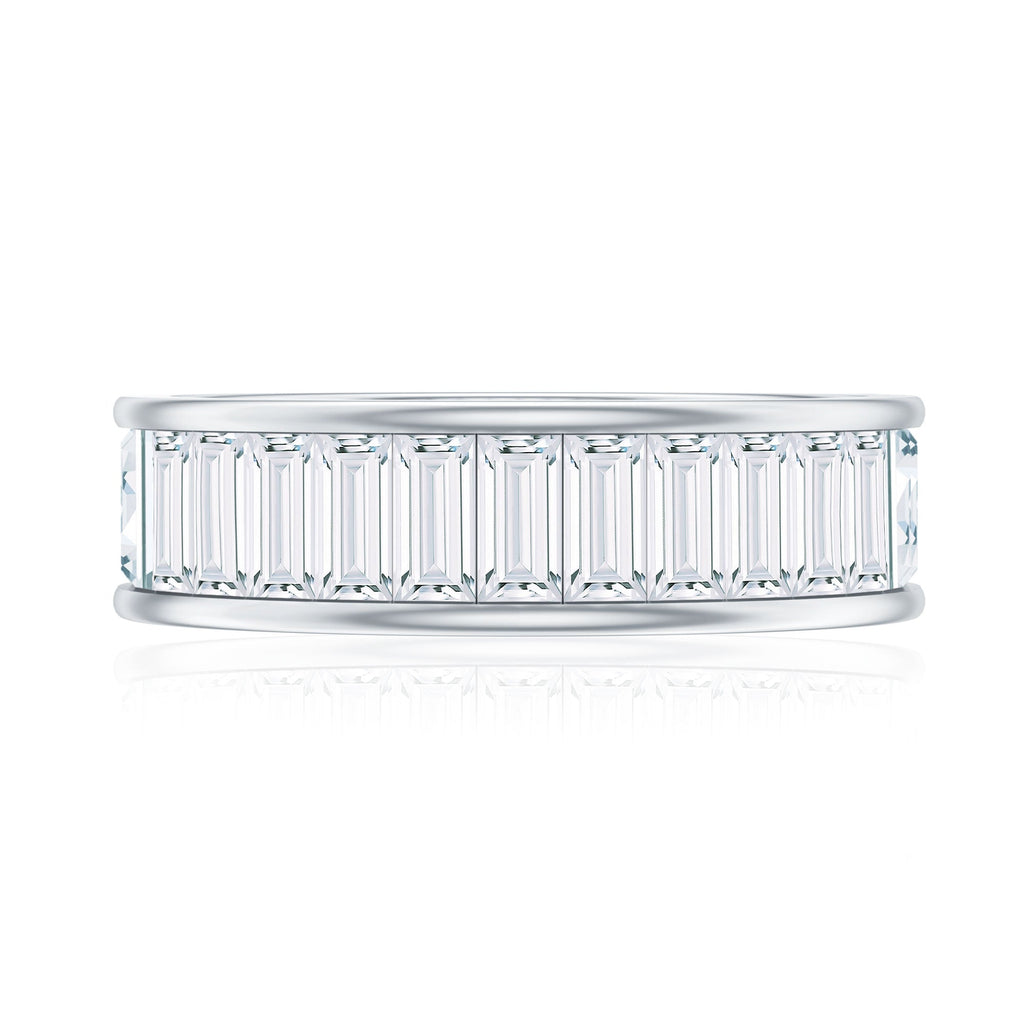 3.66 Carat Baguette Cut Moissanite Wedding Band Channel Setting