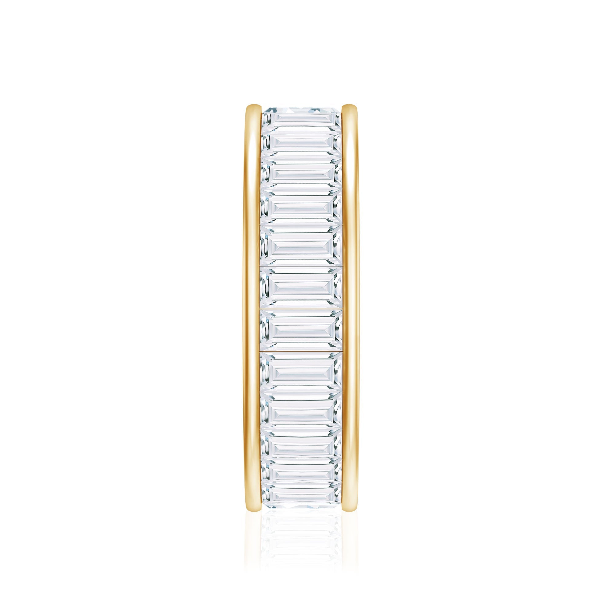 3.66 Carat Baguette Cut Moissanite Wedding Band Channel Setting