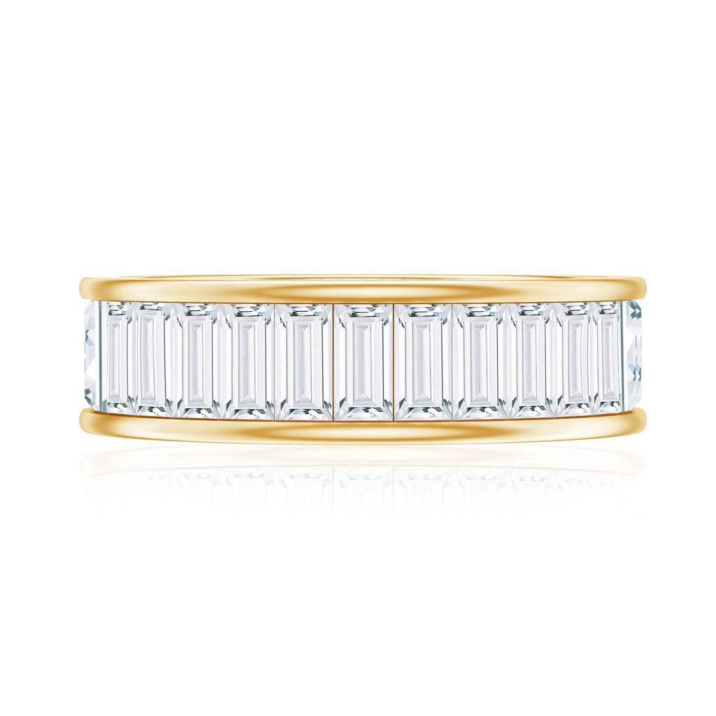 3.66 Carat Baguette Cut Moissanite Wedding Band Channel Setting
