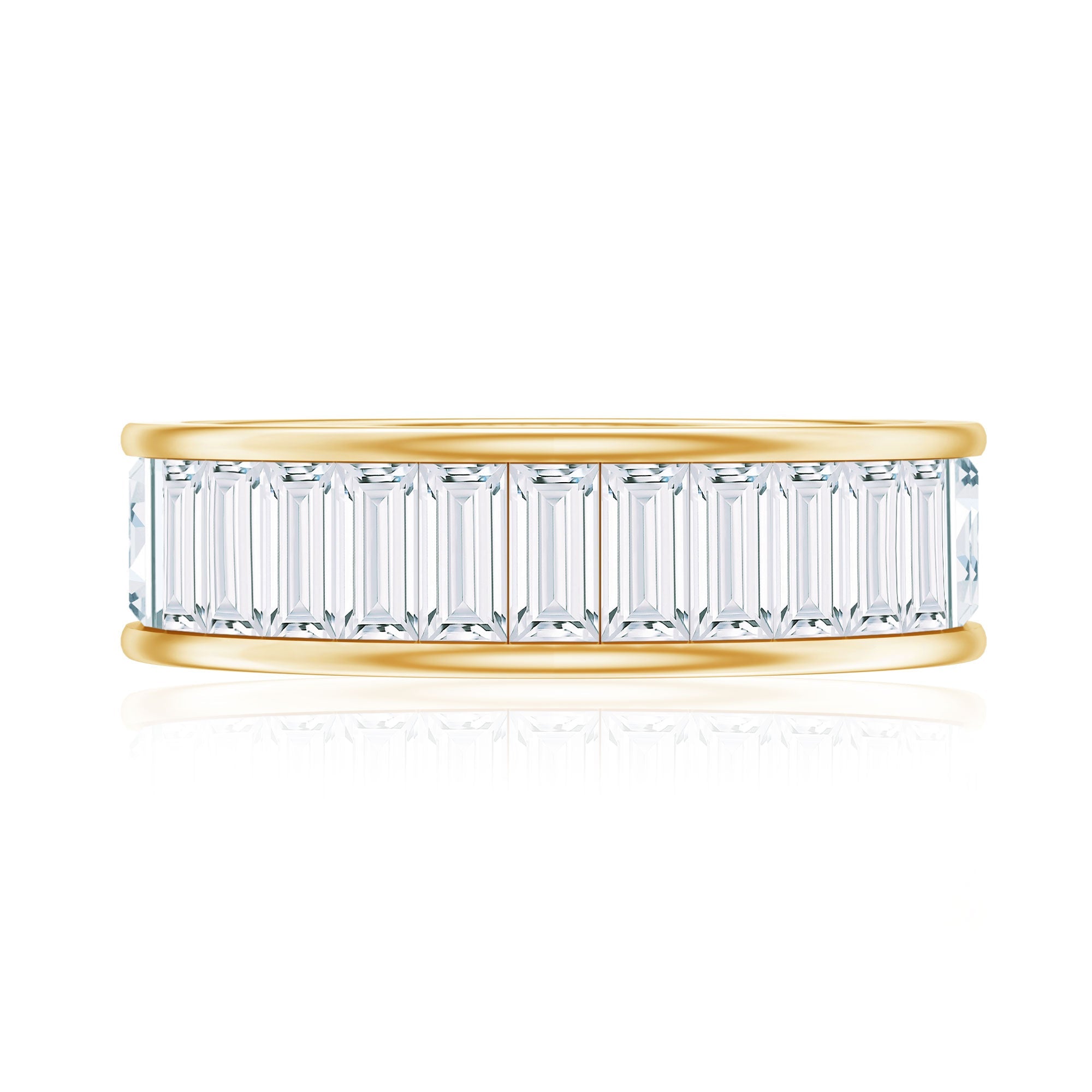 3.66 Carat Baguette Cut Moissanite Wedding Band Channel Setting