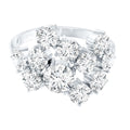 Certified Cubic Zirconia Cluster Engagement Ring in Silver