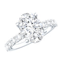 Certified 2 Carat Moissanite Oval Engagement Ring with Side Stones