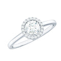 Cubic Zirconia Floating Halo Promise Ring