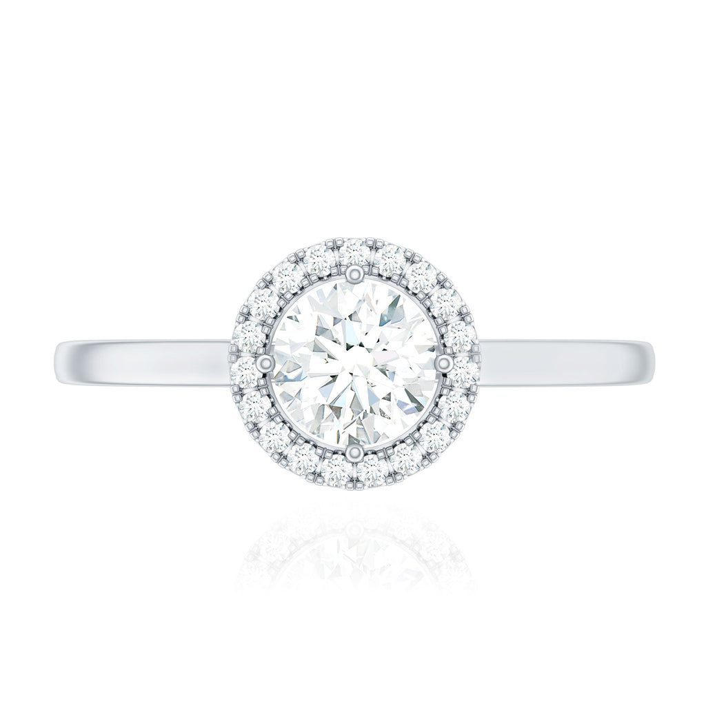 Cubic Zirconia Floating Halo Promise Ring
