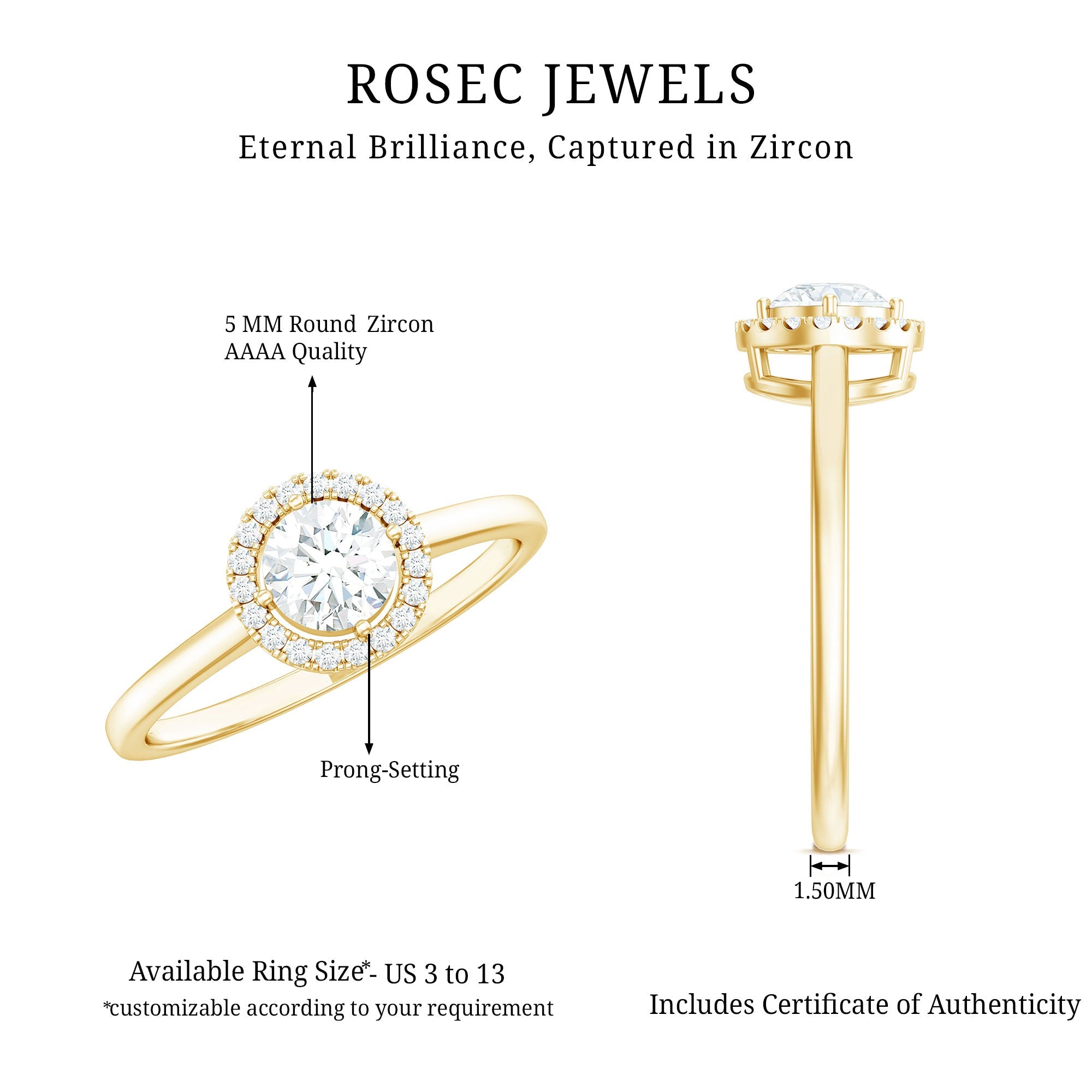 Cubic Zirconia Floating Halo Promise Ring