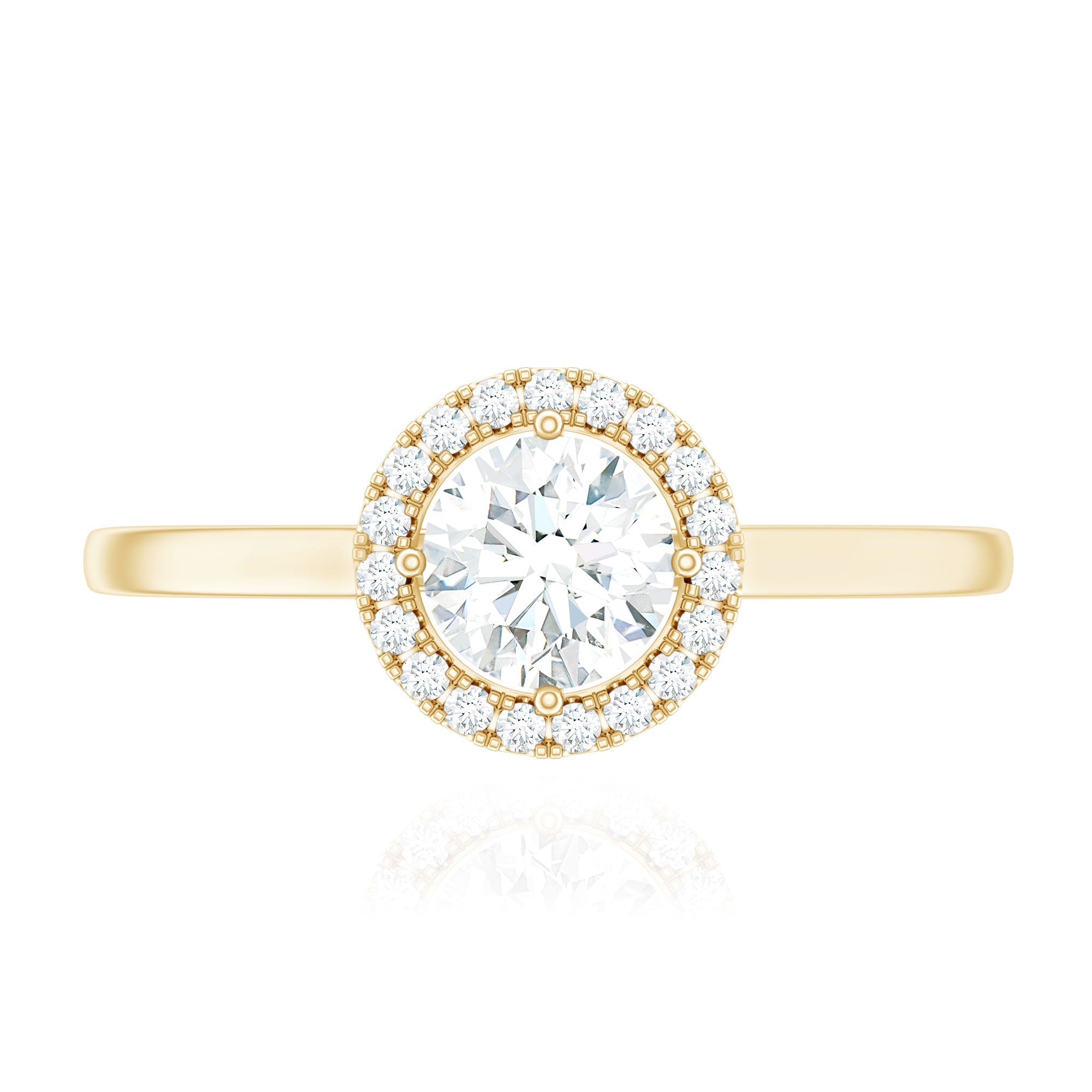 Cubic Zirconia Floating Halo Promise Ring