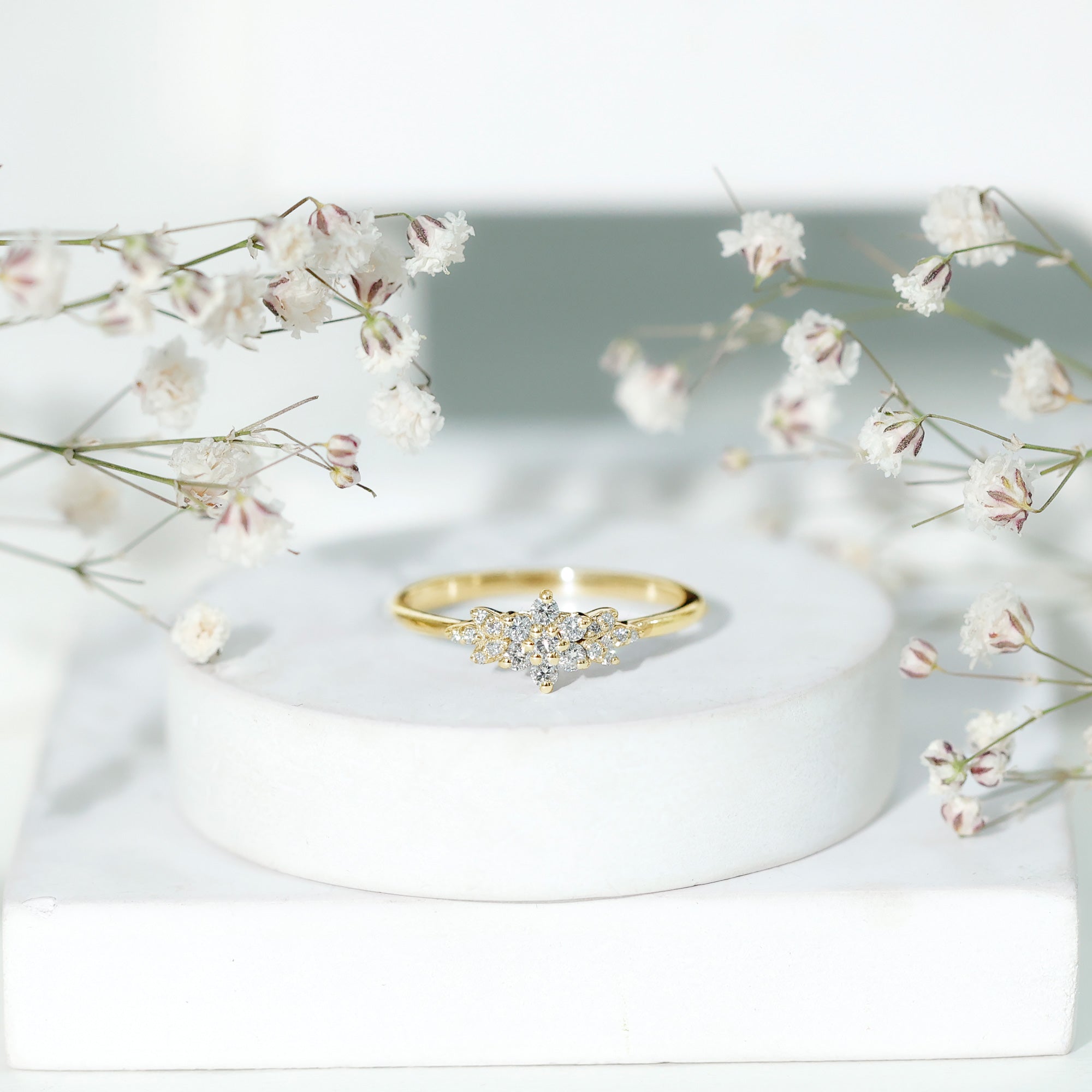 Certified Diamond Flower Promise Ring
