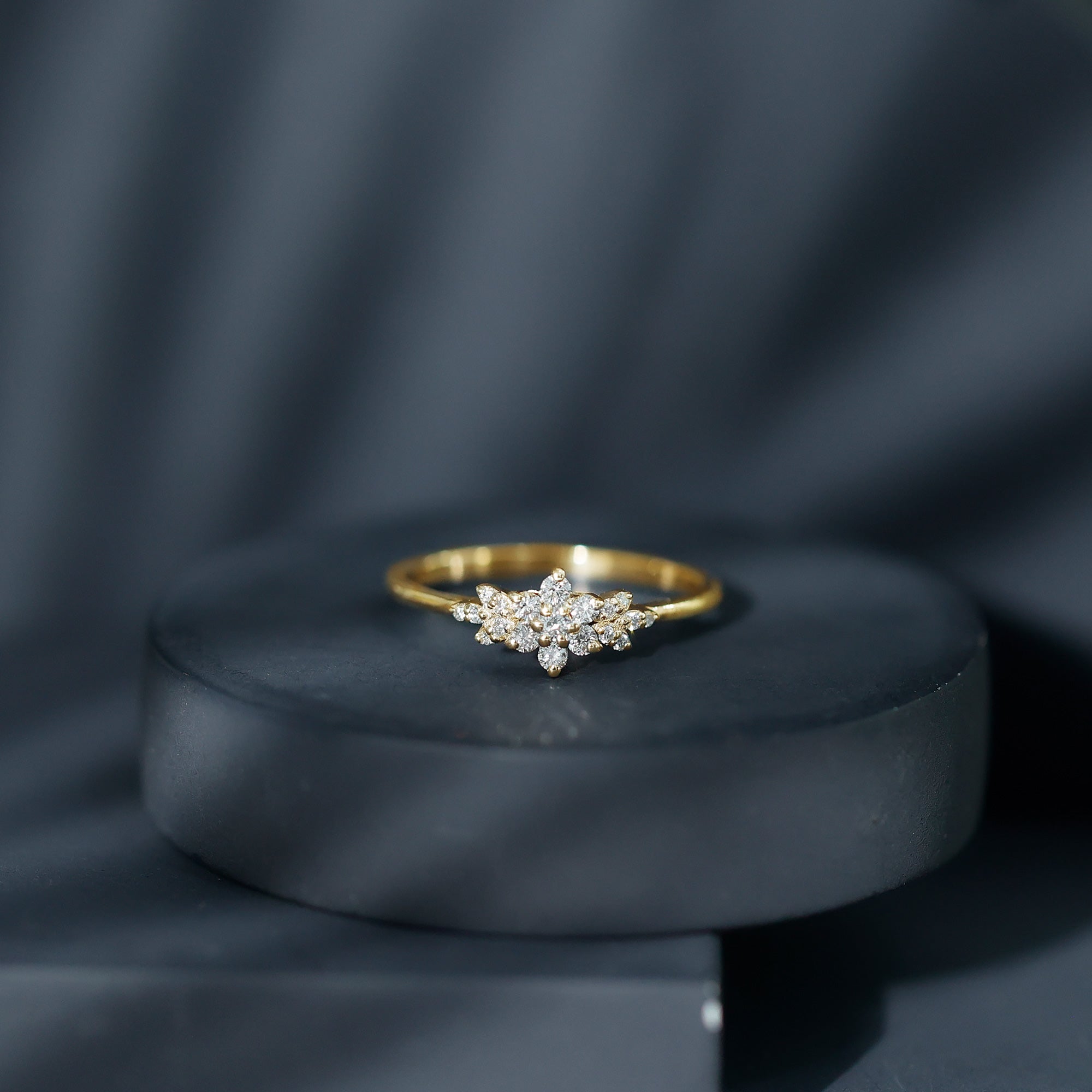 Certified Diamond Flower Promise Ring