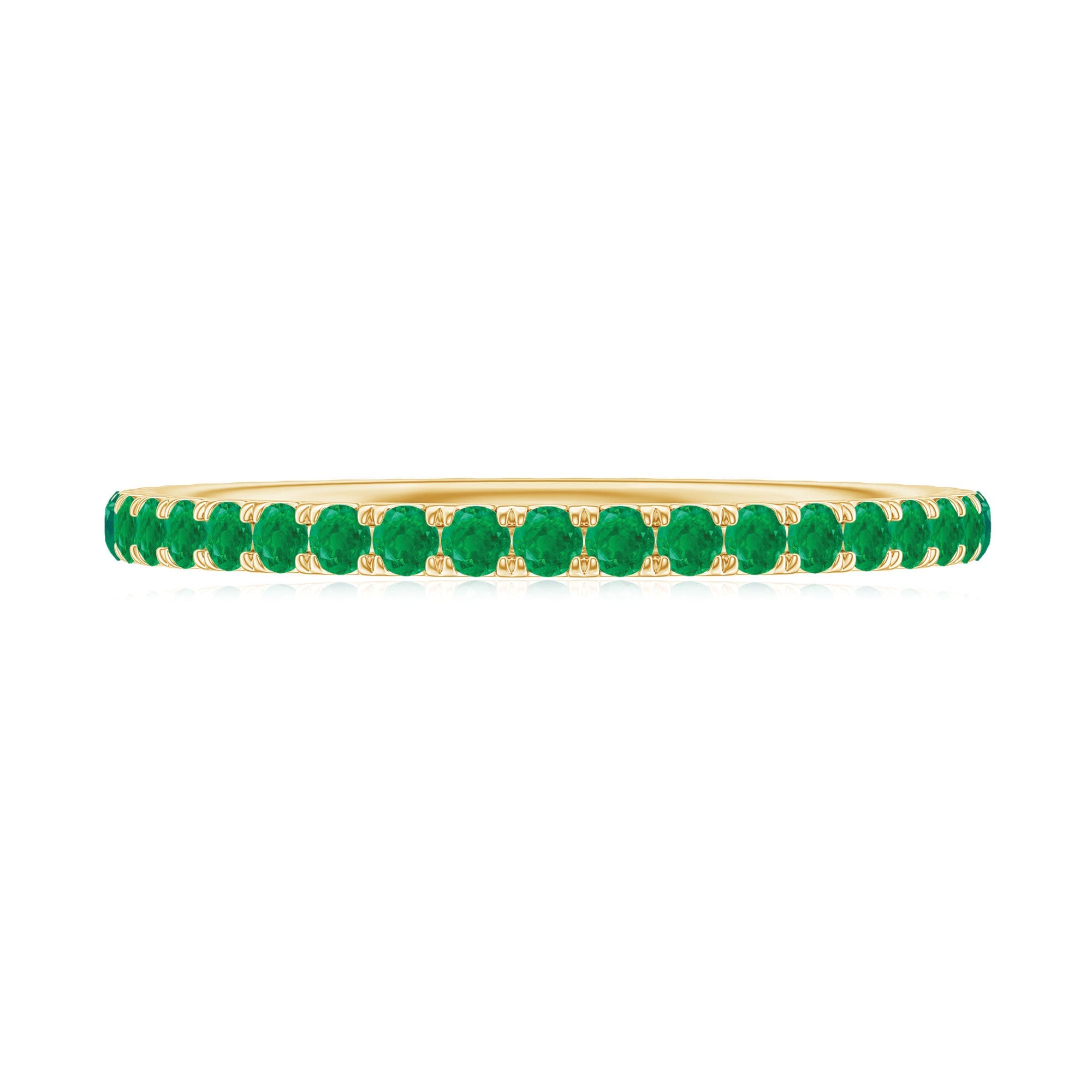 Natural Emerald Eternity Stackable Ring for Women
