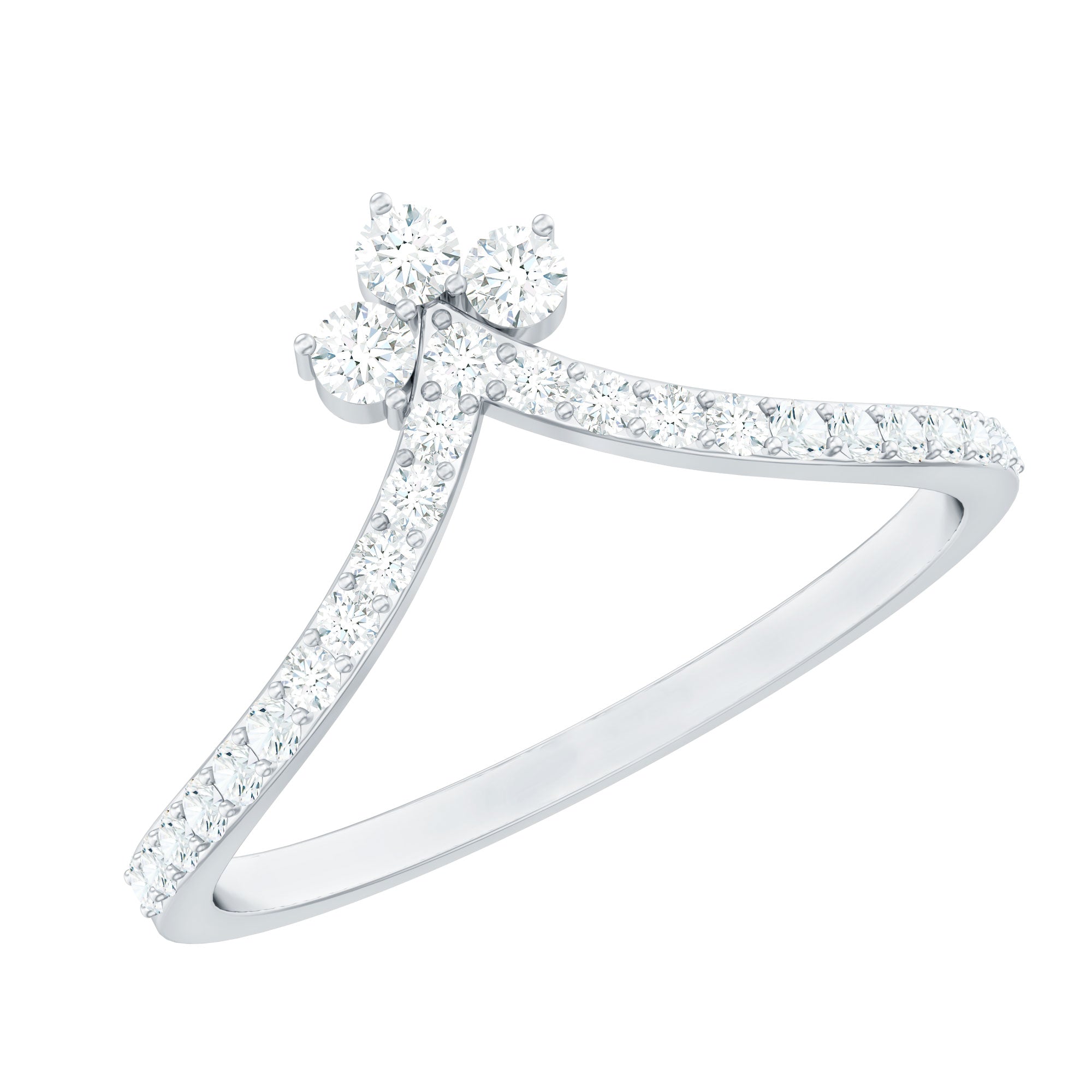 Certified Moissanite Chevron Wedding Ring Enhancer for Women