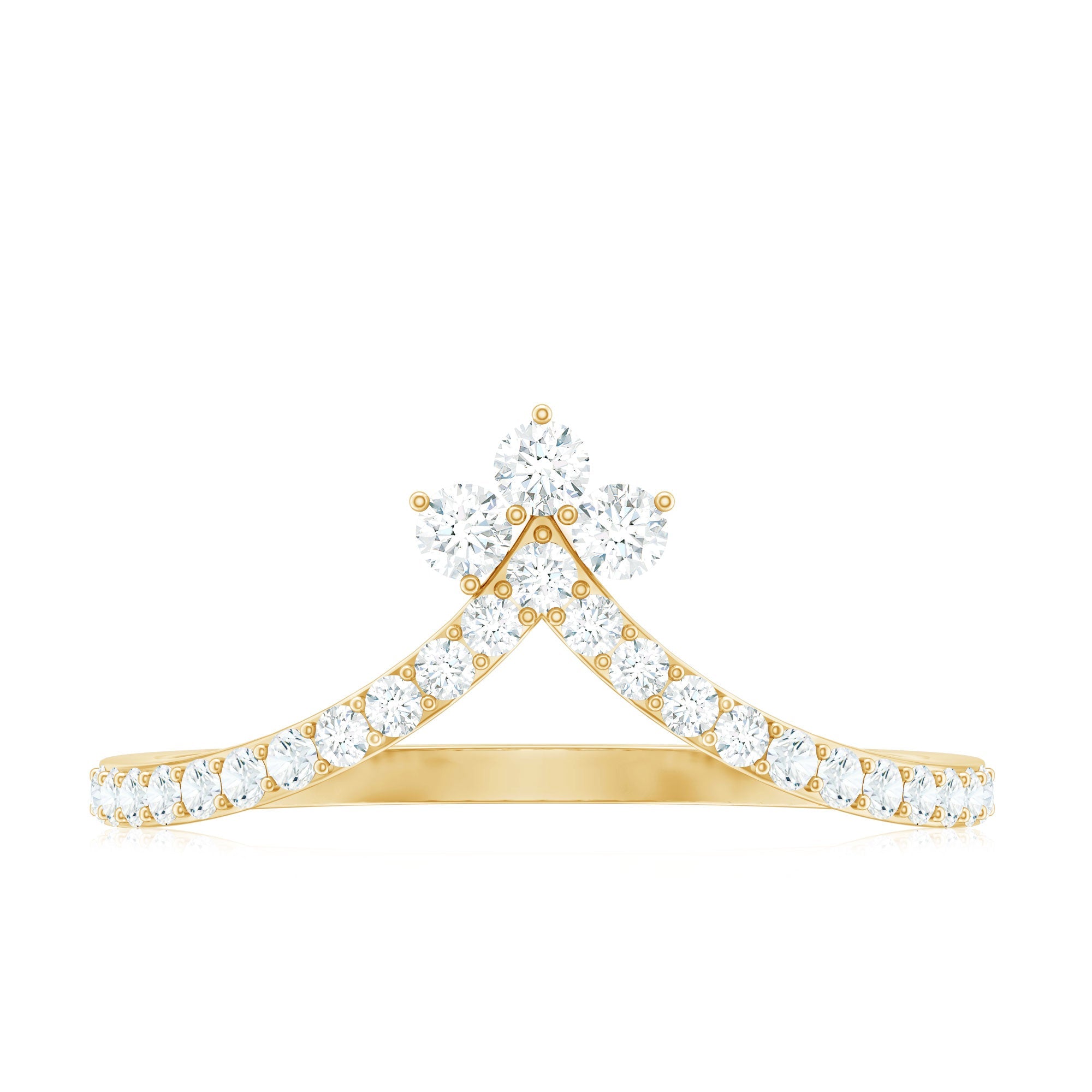 Certified Moissanite Chevron Wedding Ring Enhancer for Women