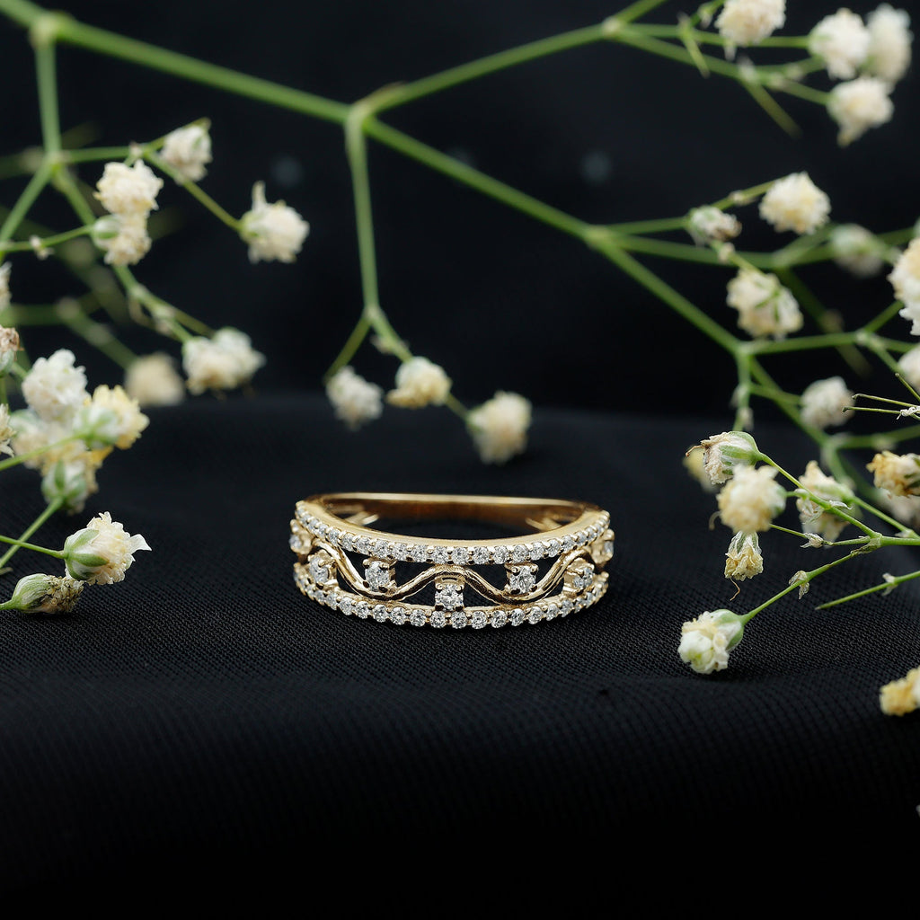 Certified Moissanite Wedding Anniversary Band for Her