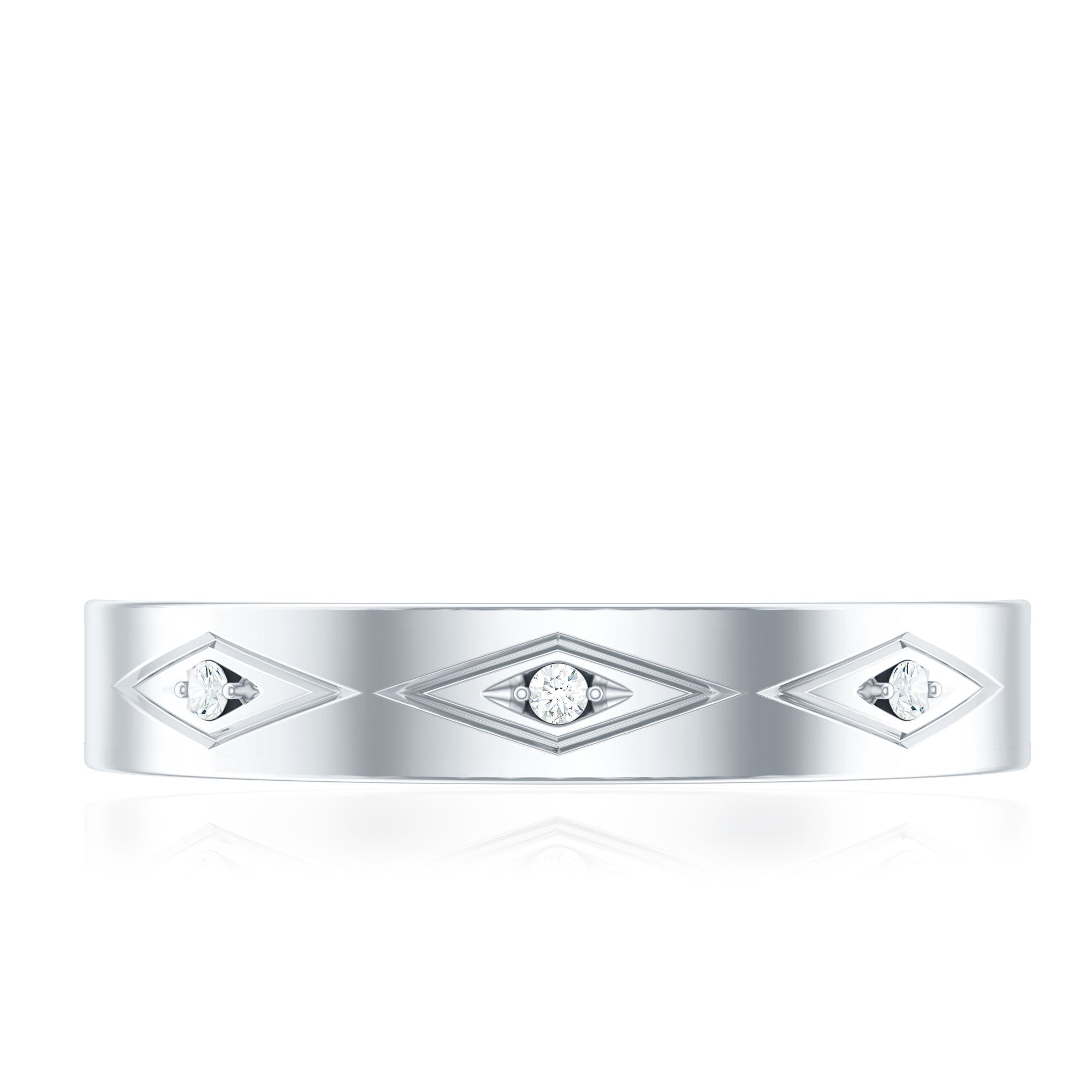 Certified Three Diamond Wedding Band Ring