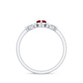 0.75 Carat Lab Grown Ruby Celtic Knot Ring with Diamond