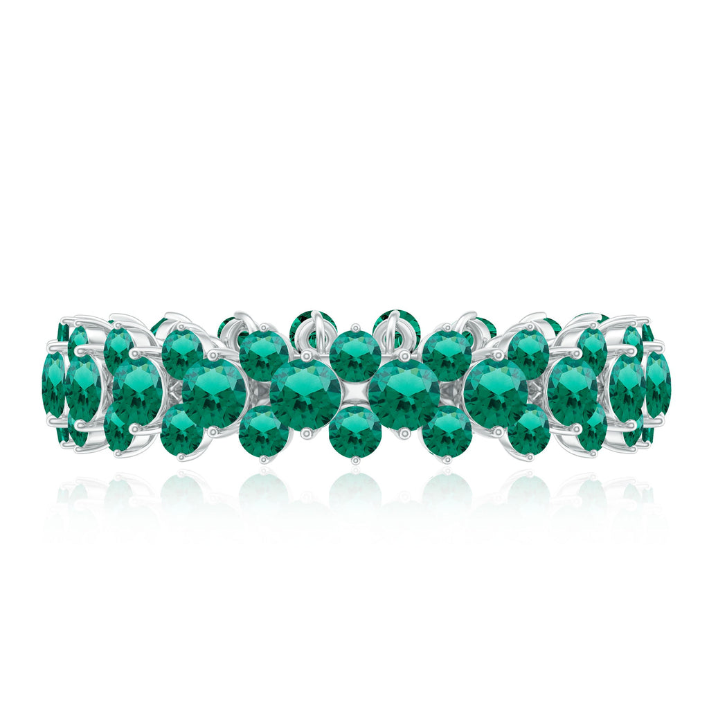 Certified Lab Grown Emerald Eternity Anniversary Band