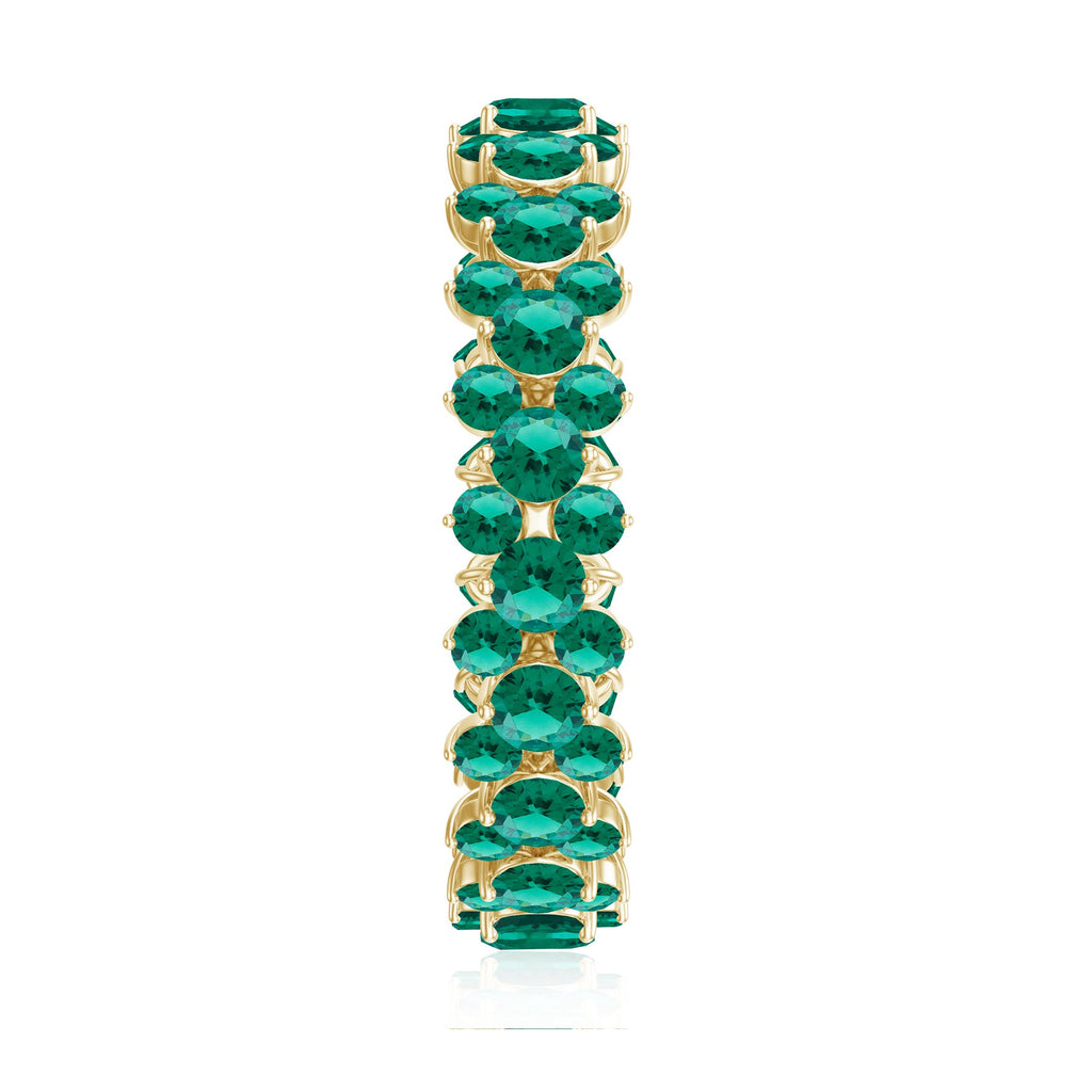 Certified Lab Grown Emerald Eternity Anniversary Band