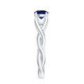 Certified 0.6 Carat Lab Grown Blue Sapphire Promise Ring with Surprise Diamond