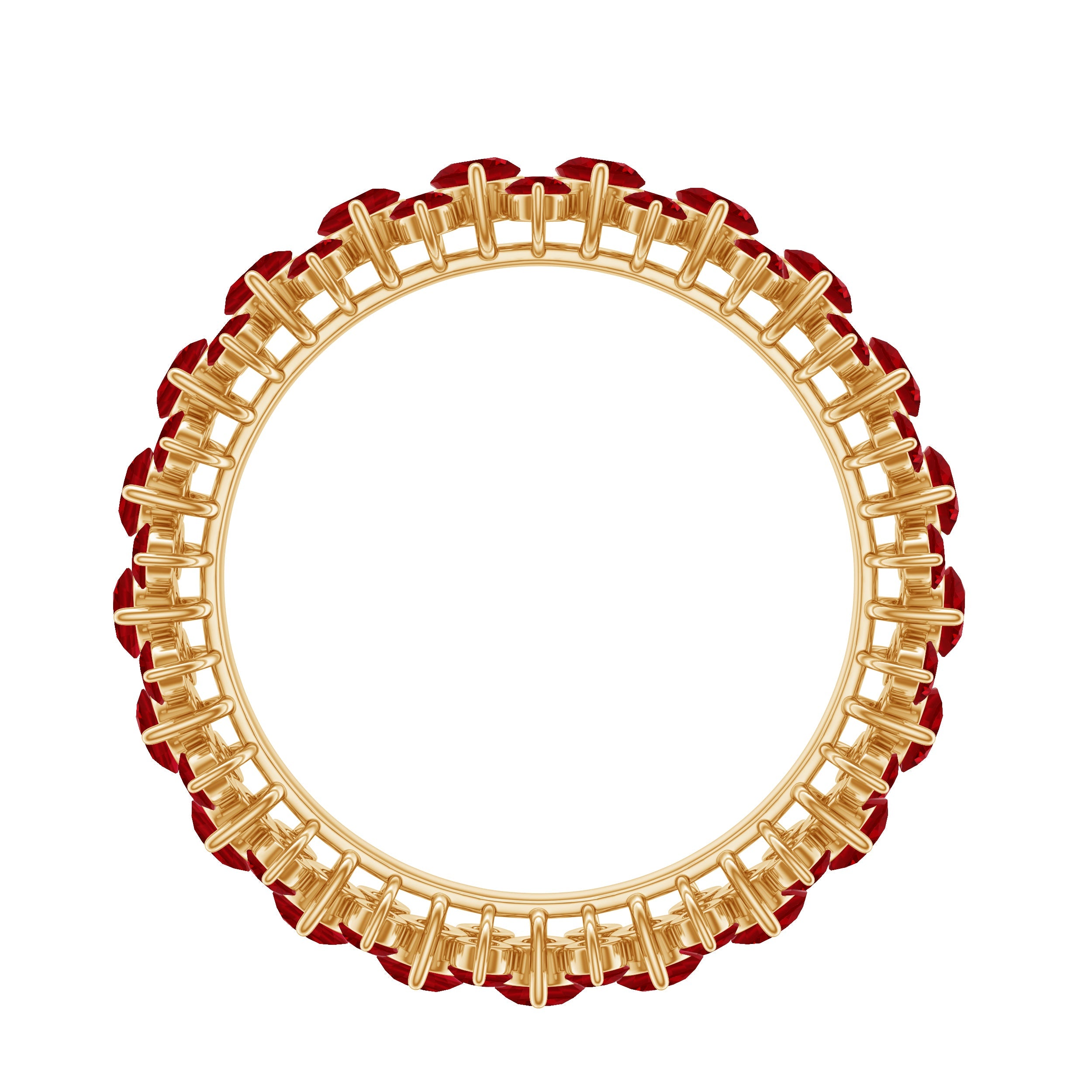 Lab Created Ruby Cluster Wedding Band for Women