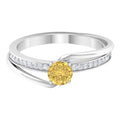 Natural Citrine Engagement Ring with Diamond Bypass Shank