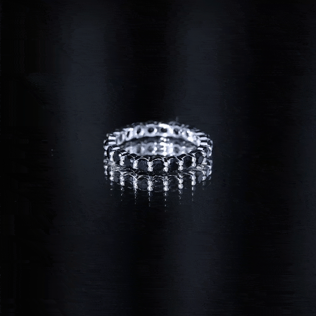 Certified Lab Grown Black Diamond Eternity Ring for Women