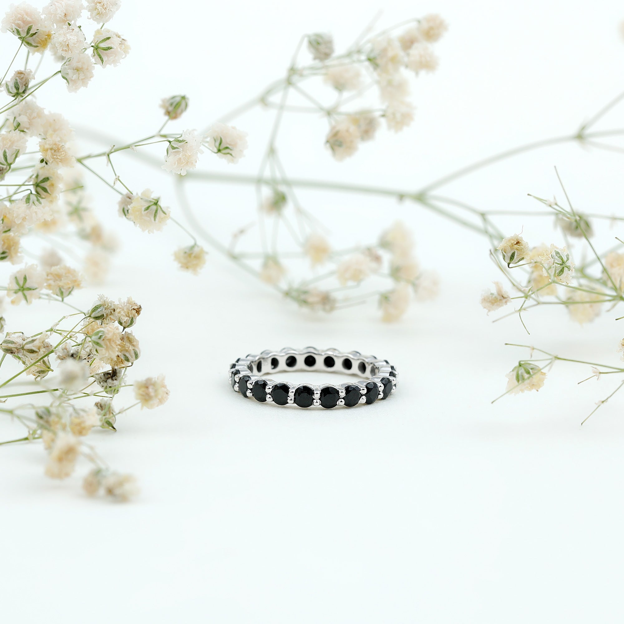 Certified Lab Grown Black Diamond Eternity Ring for Women