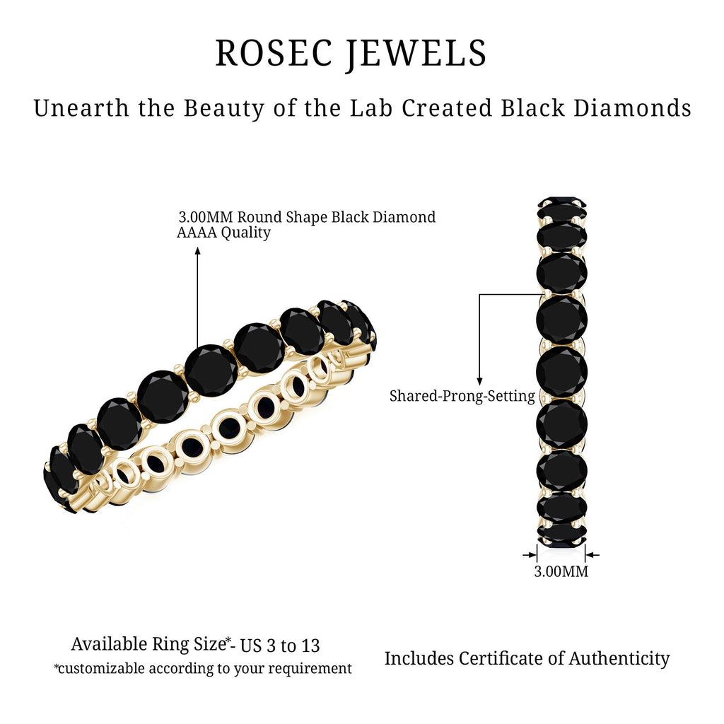 Certified Lab Grown Black Diamond Eternity Ring for Women