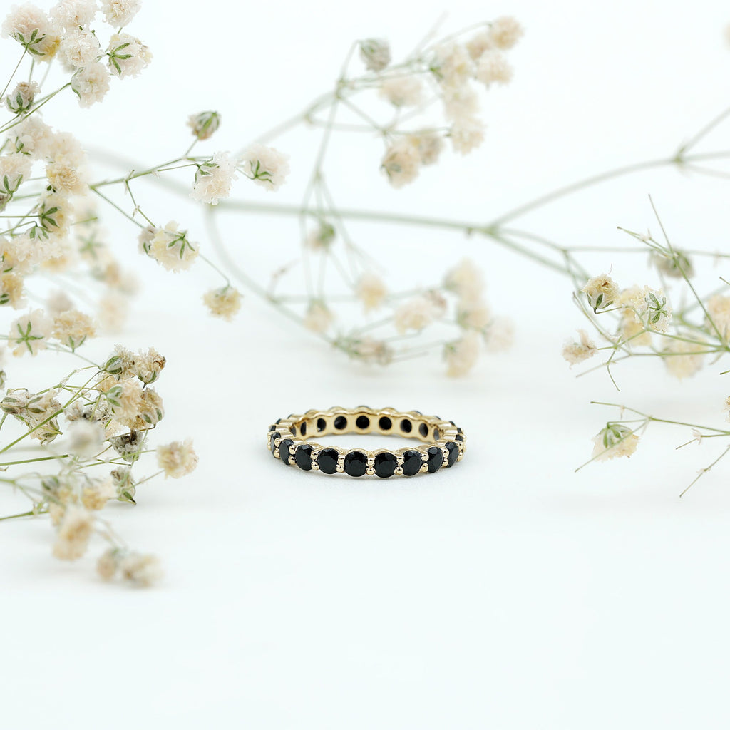 Certified Lab Grown Black Diamond Eternity Ring for Women