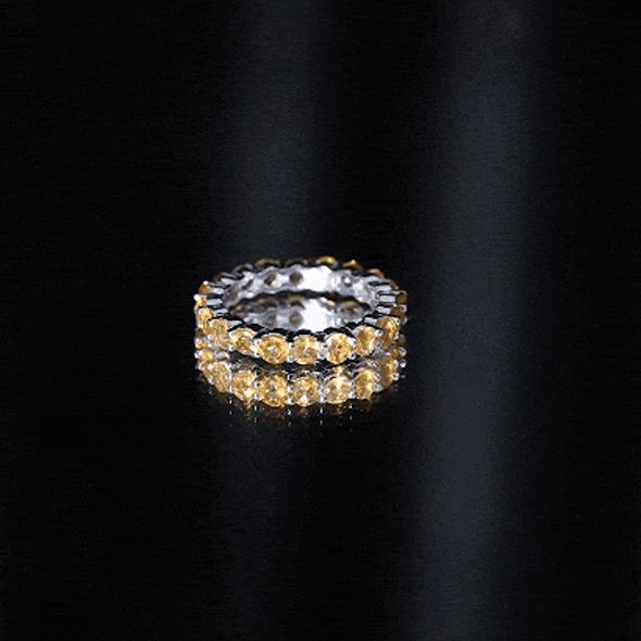 Genuine Citrine Full Eternity Band for Women