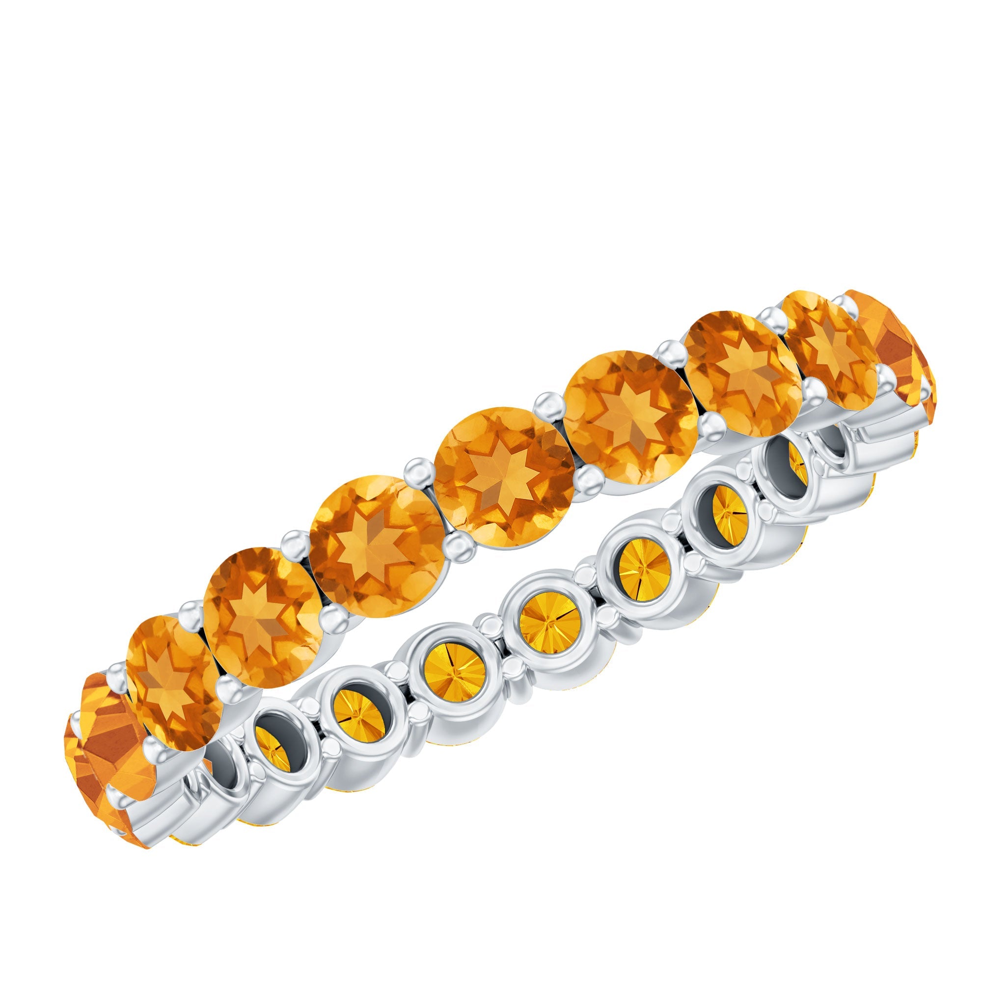 Genuine Citrine Full Eternity Band for Women