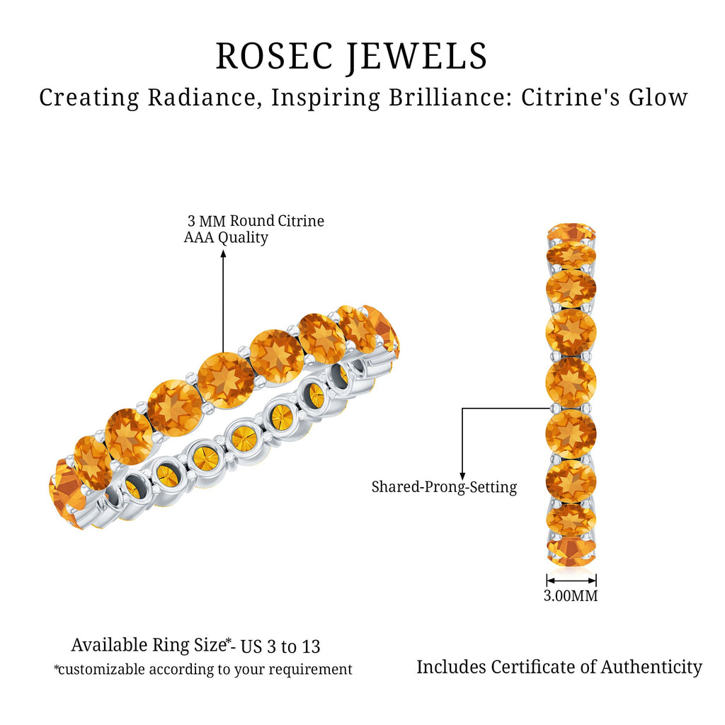 Genuine Citrine Full Eternity Band for Women