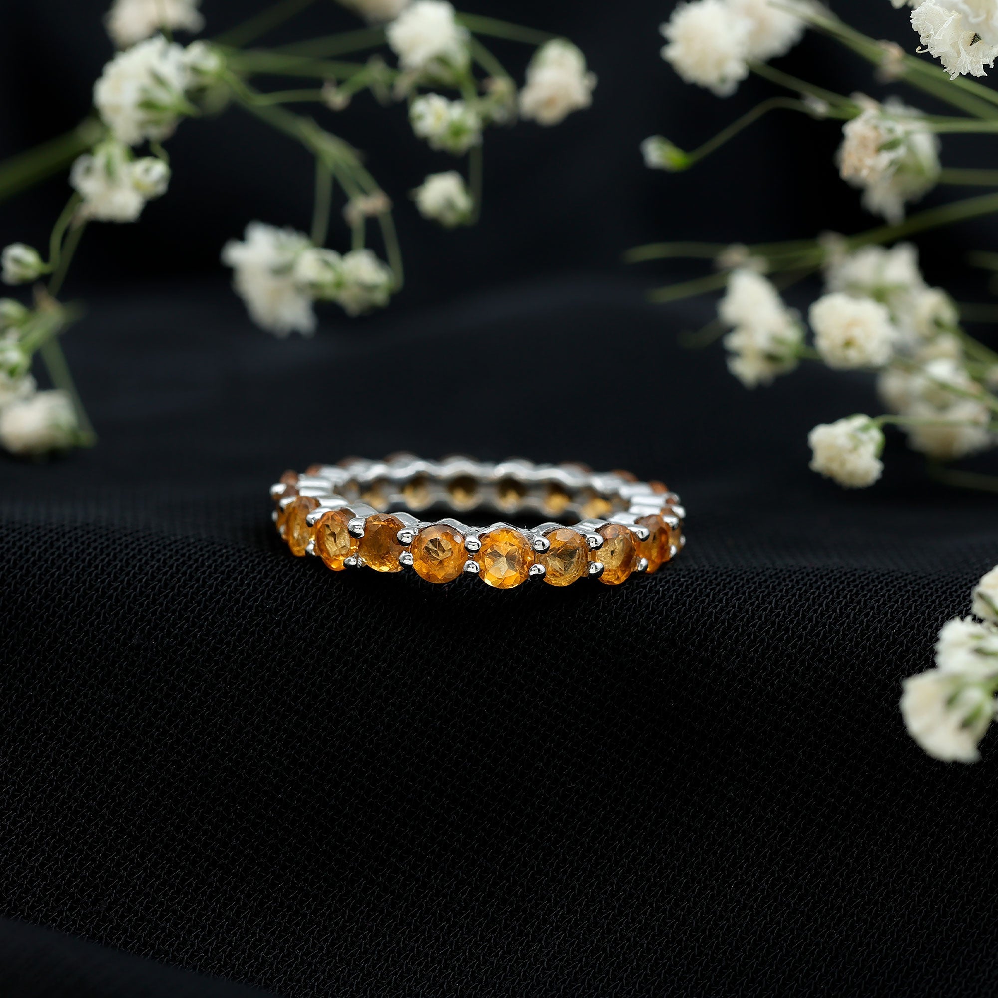 Genuine Citrine Full Eternity Band for Women