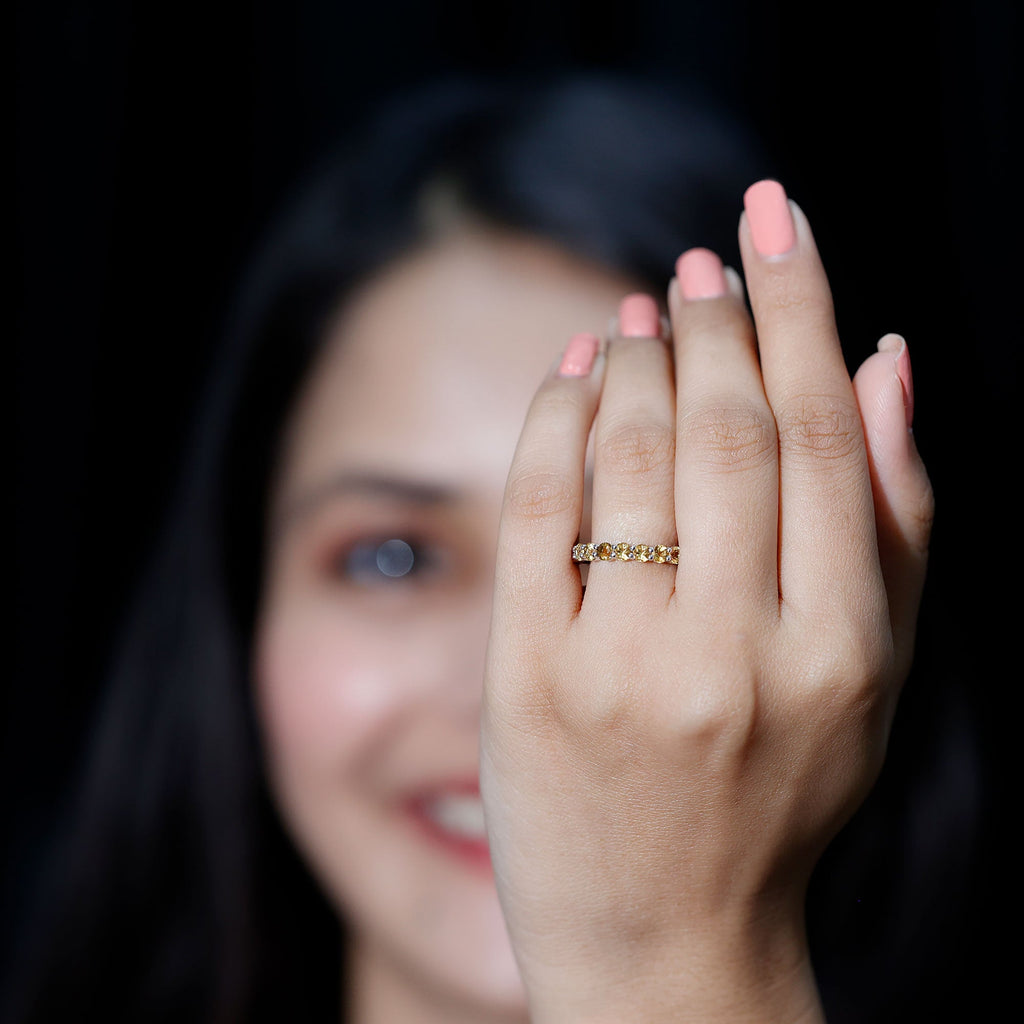 Genuine Citrine Full Eternity Band for Women