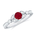 Vintage Style 0.6 Carat Ruby Diamond Engagement Ring for Women