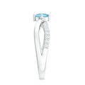Genuine Aquamarine Engagement Ring with Diamond Infinity Shank