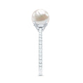 7.4 Carat Freshwater Pearl Solitaire Engagement Ring with Diamond