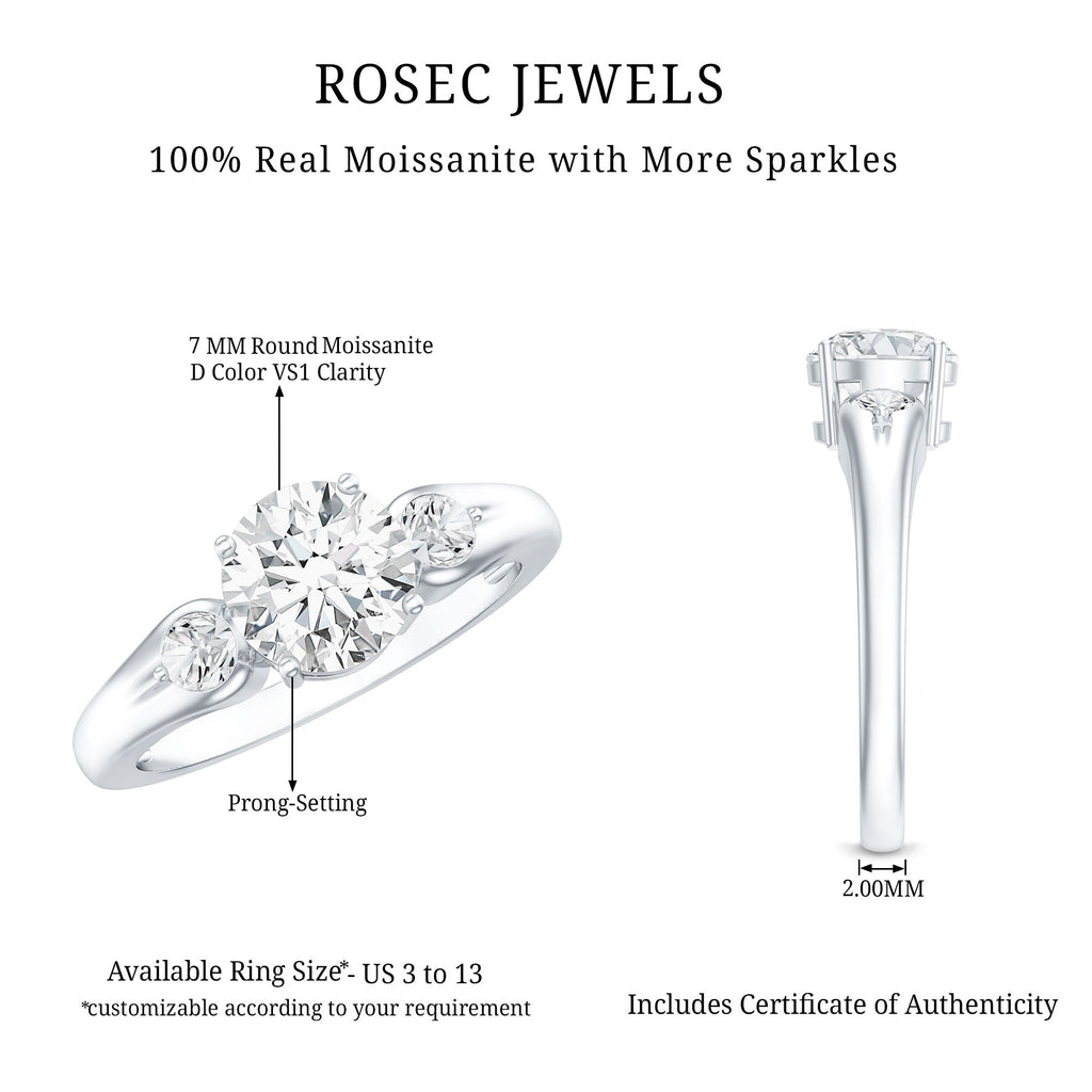 Certified 2 Carat Moissanite Promise Engagement Ring