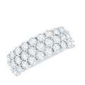 Diamond 3 Row Wide Wedding Band Ring