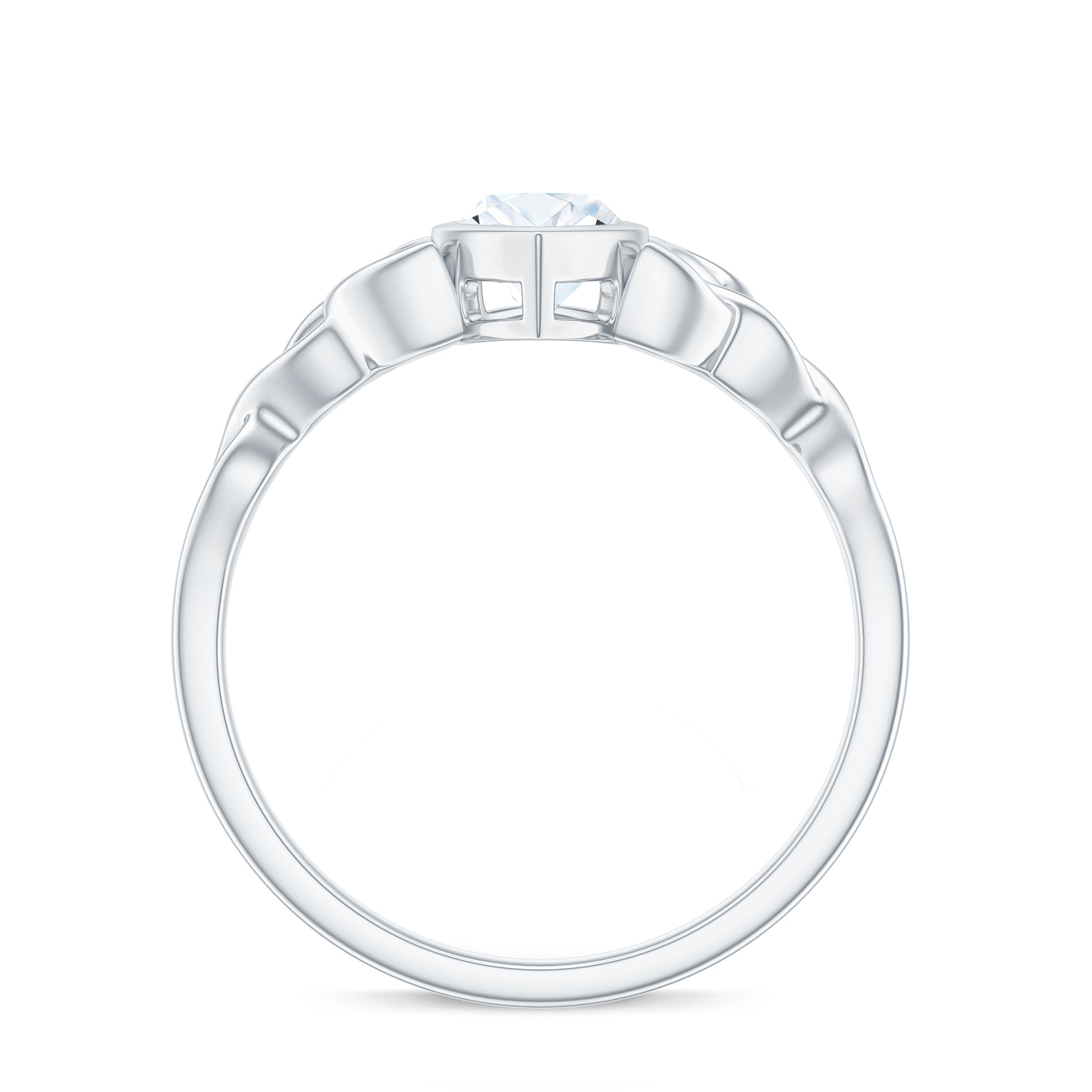 Moissanite 5x10mm Marquise Cut Engagement Ring in Bezel Setting