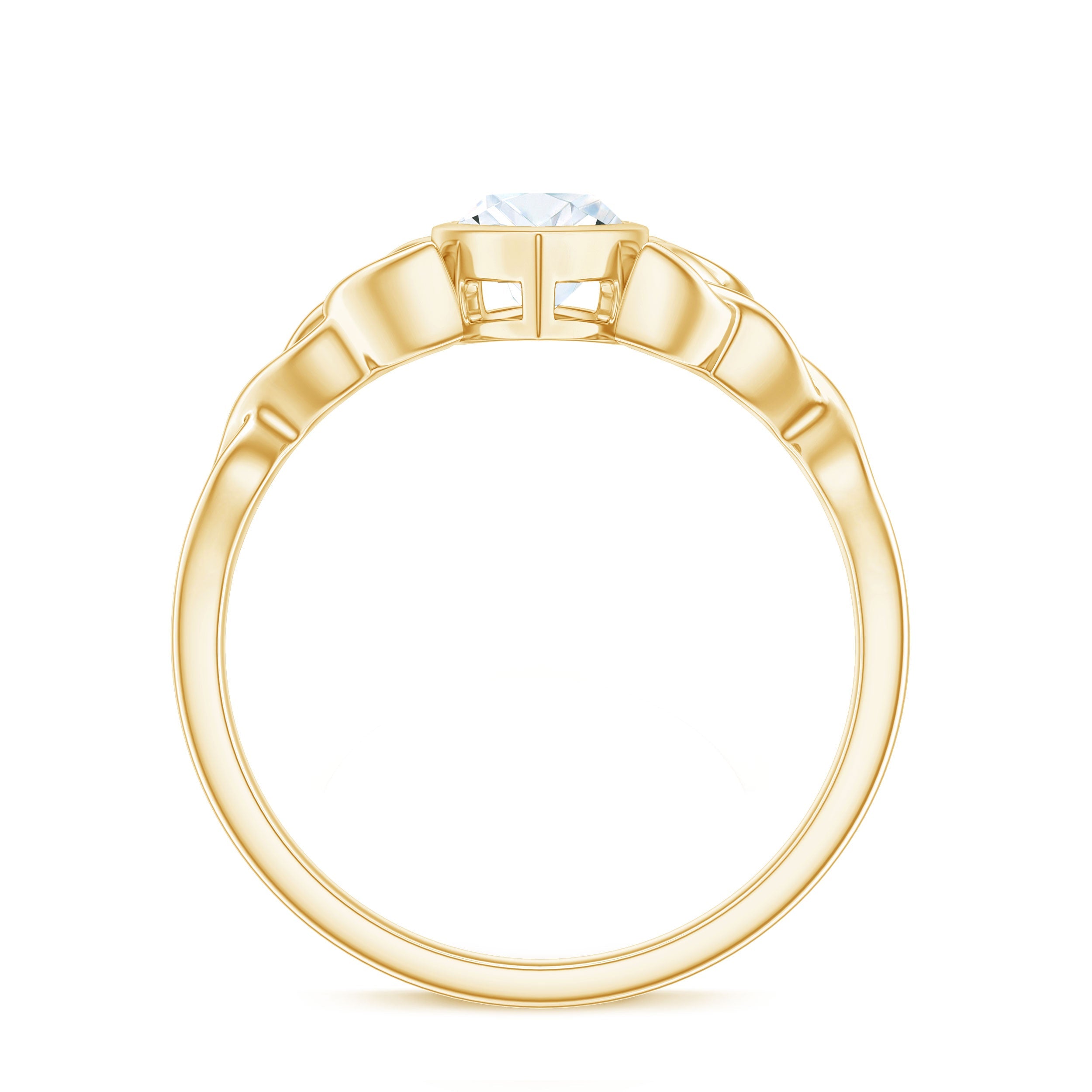 Moissanite 5x10mm Marquise Cut Engagement Ring in Bezel Setting