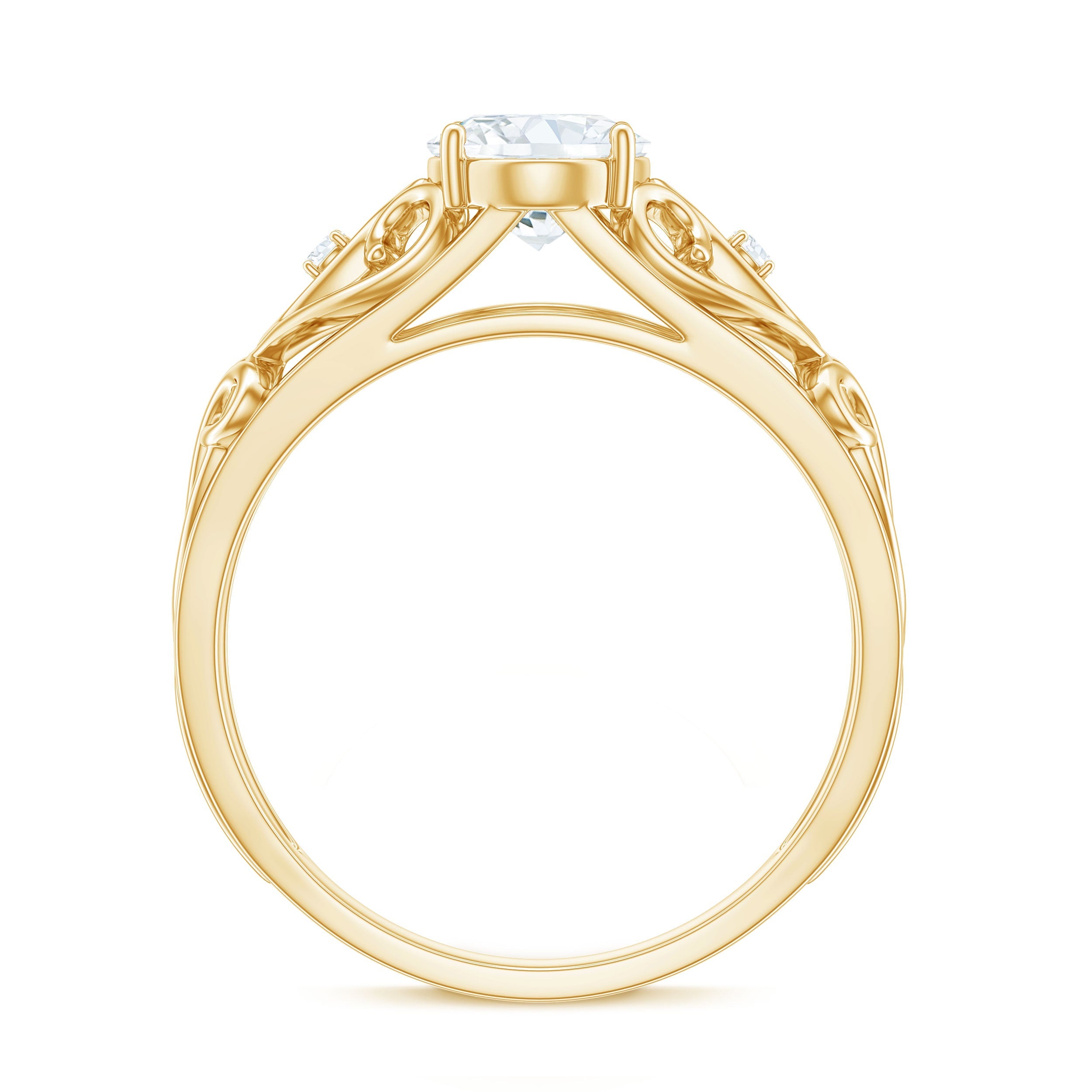 6X8 mm Oval Cut Vintage Inspired Moissanite Filigree Engagement Ring