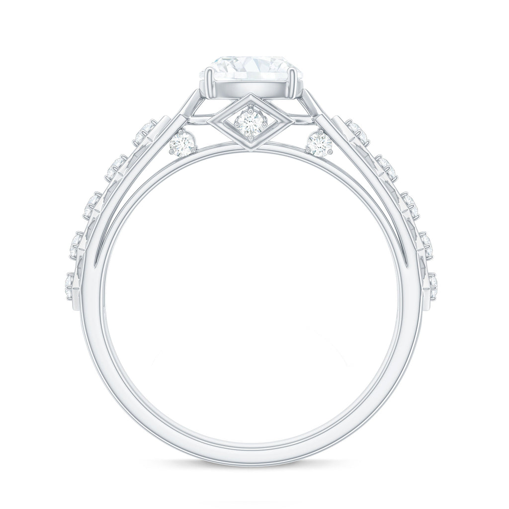 6mm Cushion Cut Certified Moissanite Solitaire Engagement Ring