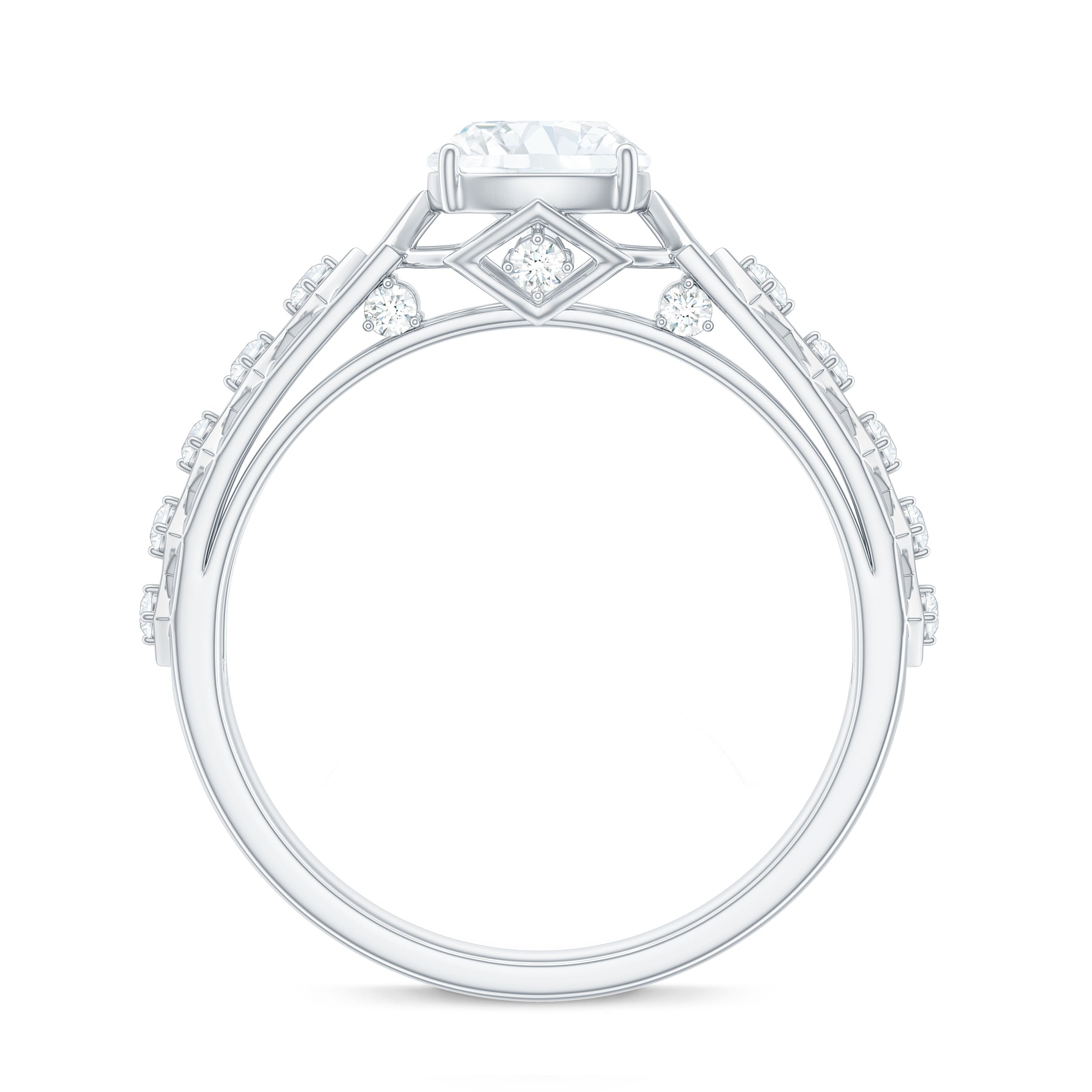 6mm Cushion Cut Certified Moissanite Solitaire Engagement Ring