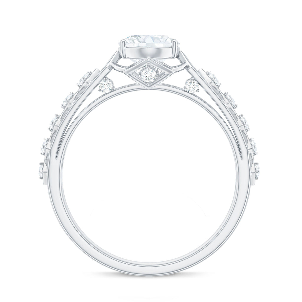 6x8mm Oval Cut Moissanite Solitaire Engagement Ring