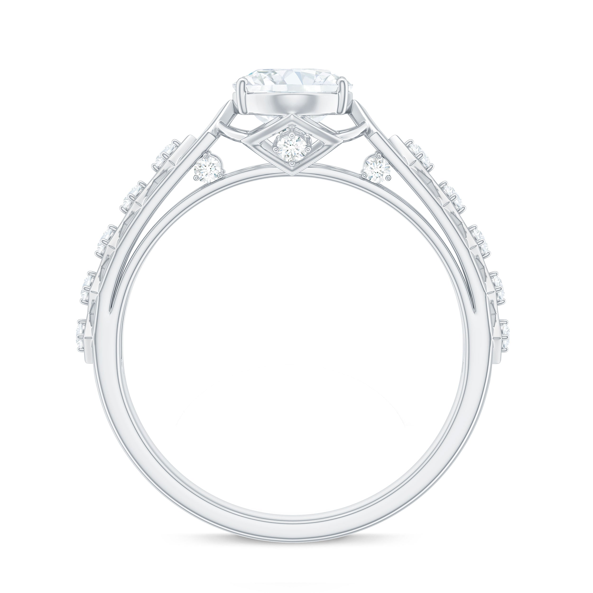 6x8mm Oval Cut Moissanite Solitaire Engagement Ring