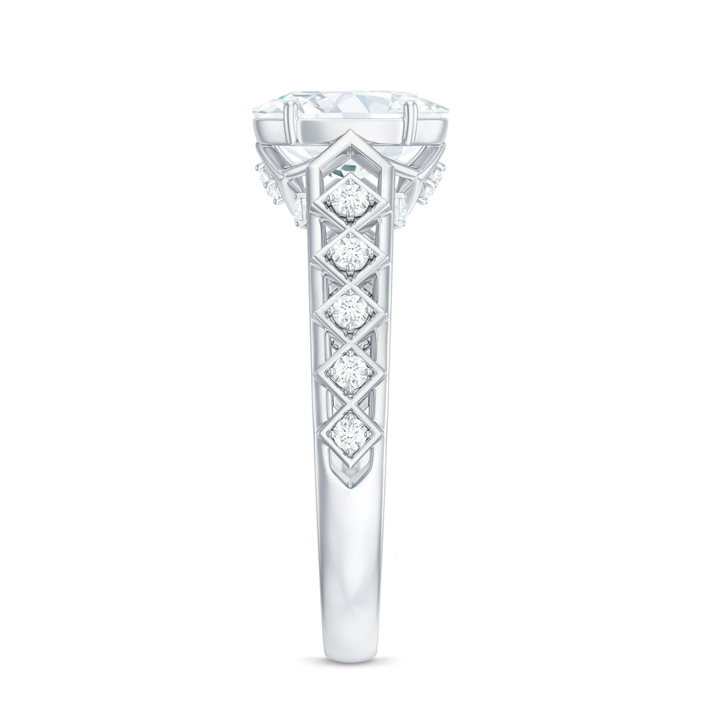 6x8mm Oval Cut Moissanite Solitaire Engagement Ring