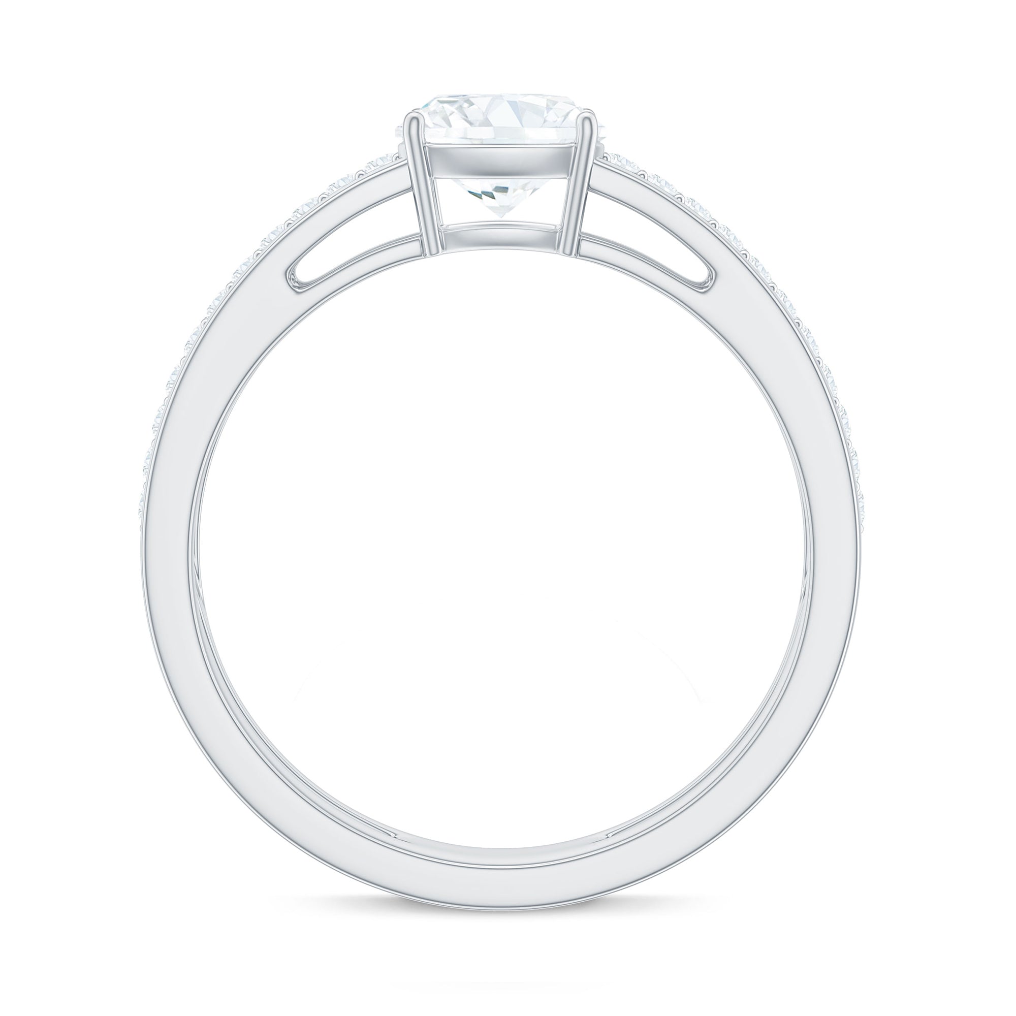 6X6 MM Certified Moissanite Solitaire Double Band Engagement Ring