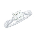 5MM Princess Cut Moissanite Solitaire Promise Ring for Her