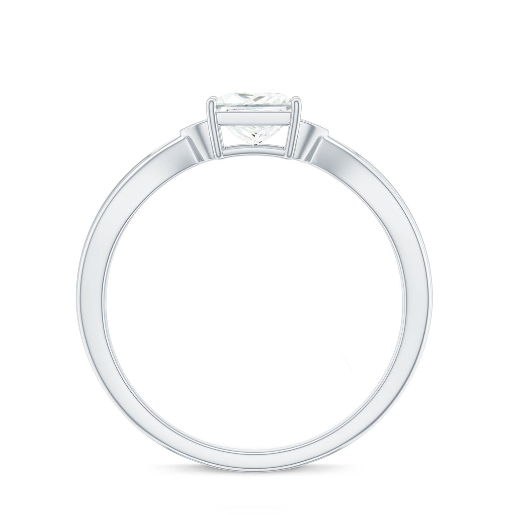 5MM Princess Cut Moissanite Solitaire Promise Ring for Her